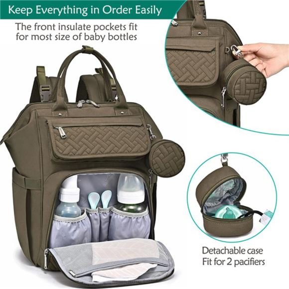 Diaper Bag Backpack, BabbleRoo Multifunction Large Baby Bags with Changing Pad - Picture 2 of 6